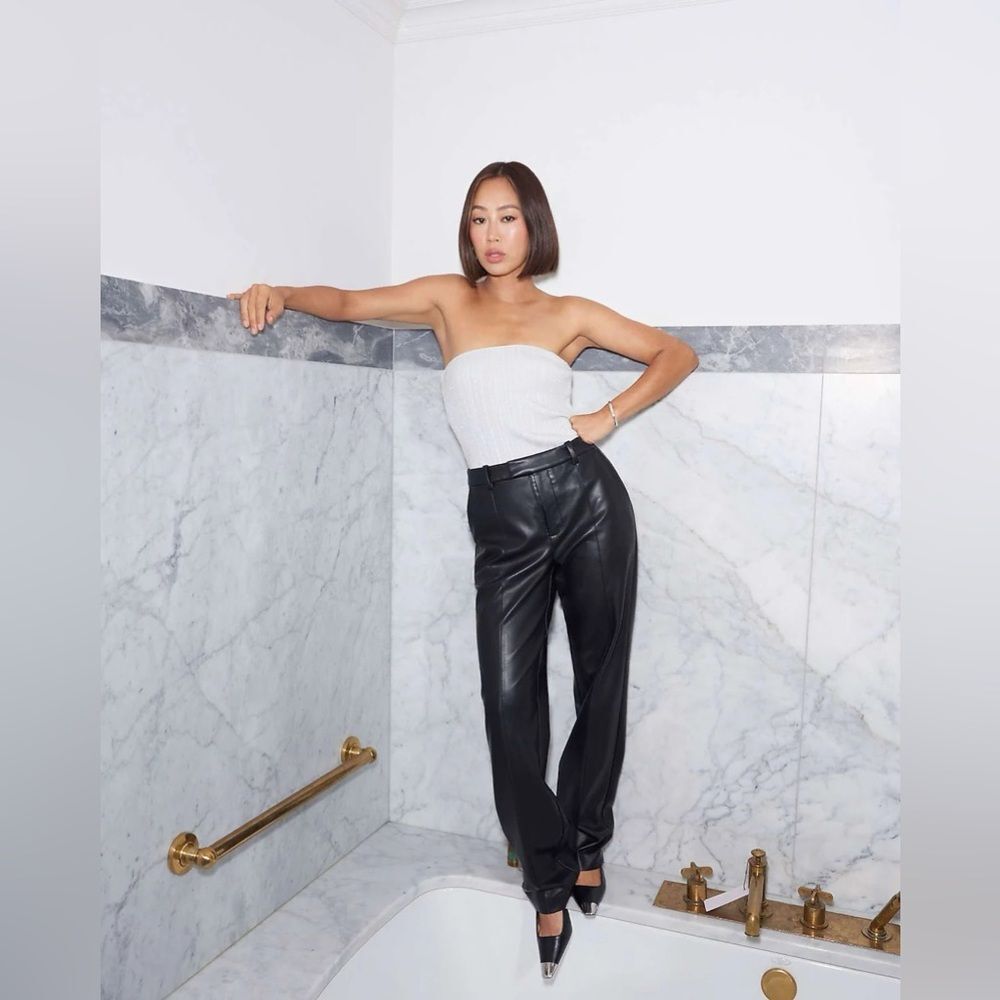 NWT Madewell x Aimee Song Slim Tapered Pants in Faux Leather